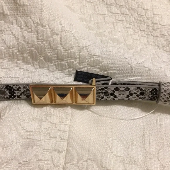 Jennifer Lopez J Lo White Ivory Textured Dress Reptile Belt L XL 14 - Picture 11 of 11